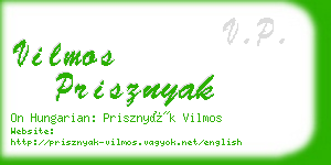 vilmos prisznyak business card